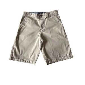 OshKosh B'gosh Boys Khaki Chino Shorts Tan Stretch Flat Front Size 10